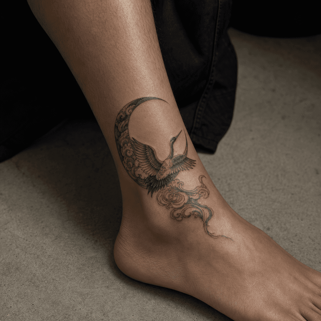 idée tatouage lune crane lune ornemental