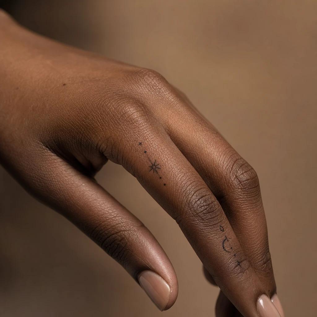 idée tatouage main femme symboles minimalistes