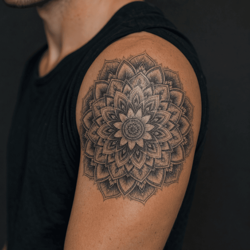 idée tatouage mandala mandala micro-réaliste