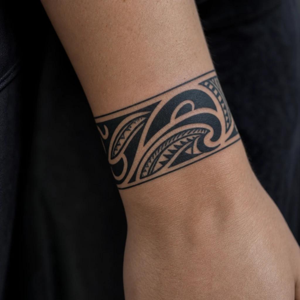 idée tatouage maori bracelet maori avant-bras, photo réaliste sur peau