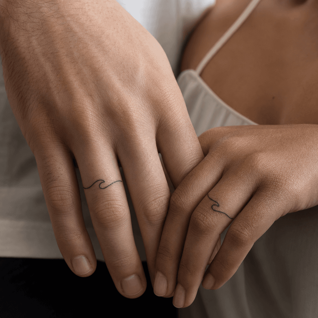 idée tatouage mariage alliance minimaliste single-line