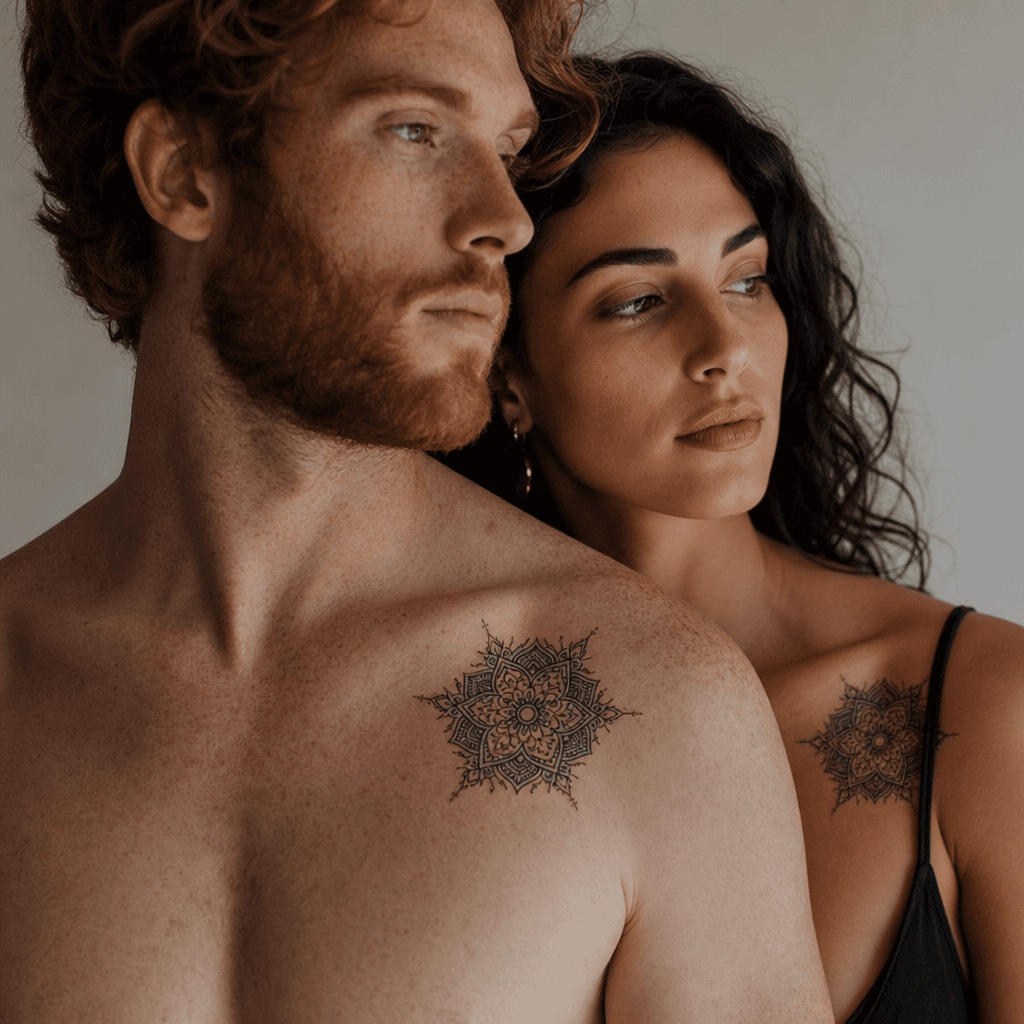 idée tatouage mariage mandala nuptial ornemental