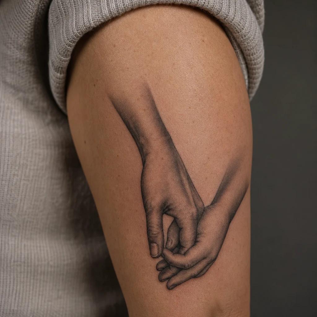 idée tatouage mère et fille mains réalistes mère enfant