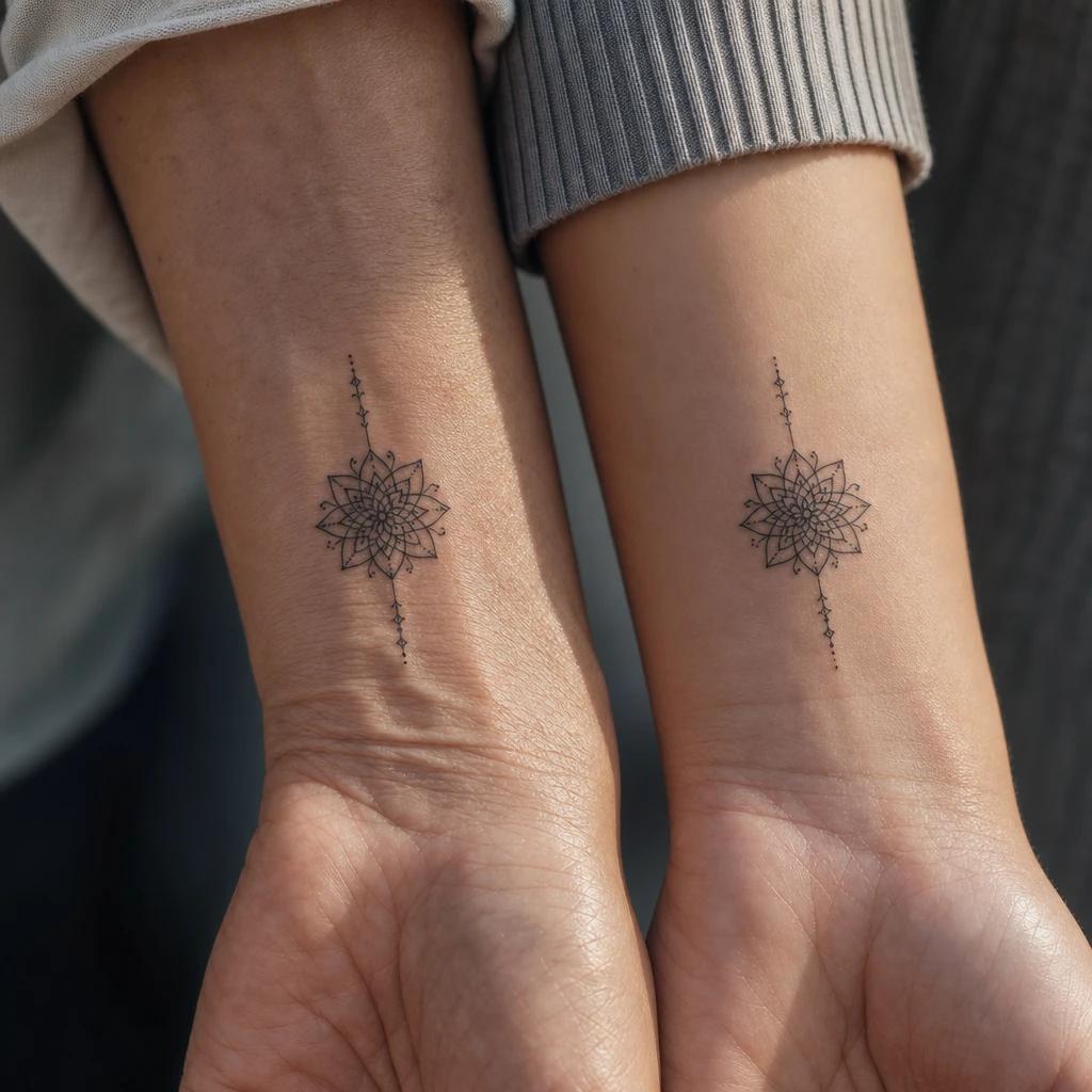 idée tatouage mère et fille mandala m et f