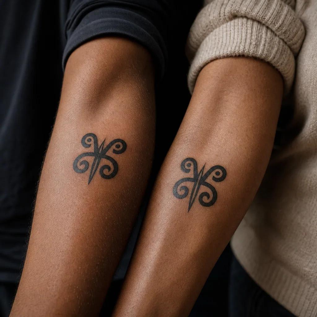 idée tatouage mère et fils symbole adinkra tribal