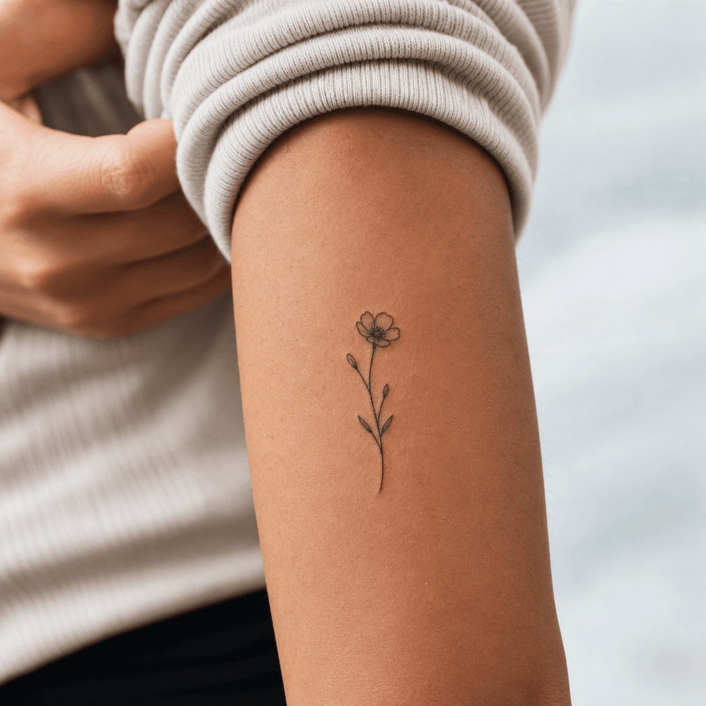 idée tatouage minimaliste minimaliste fleur fine line