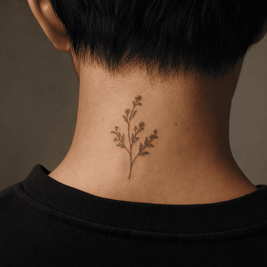 idée tatouage minimaliste minimaliste botanique