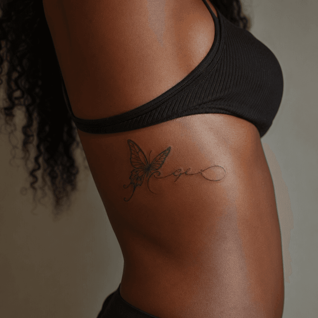 idée tatouage papillon lettrage papillon citation