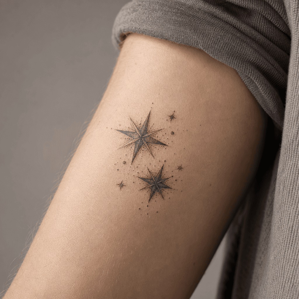 idée tatouage parents étoiles dotwork parentales