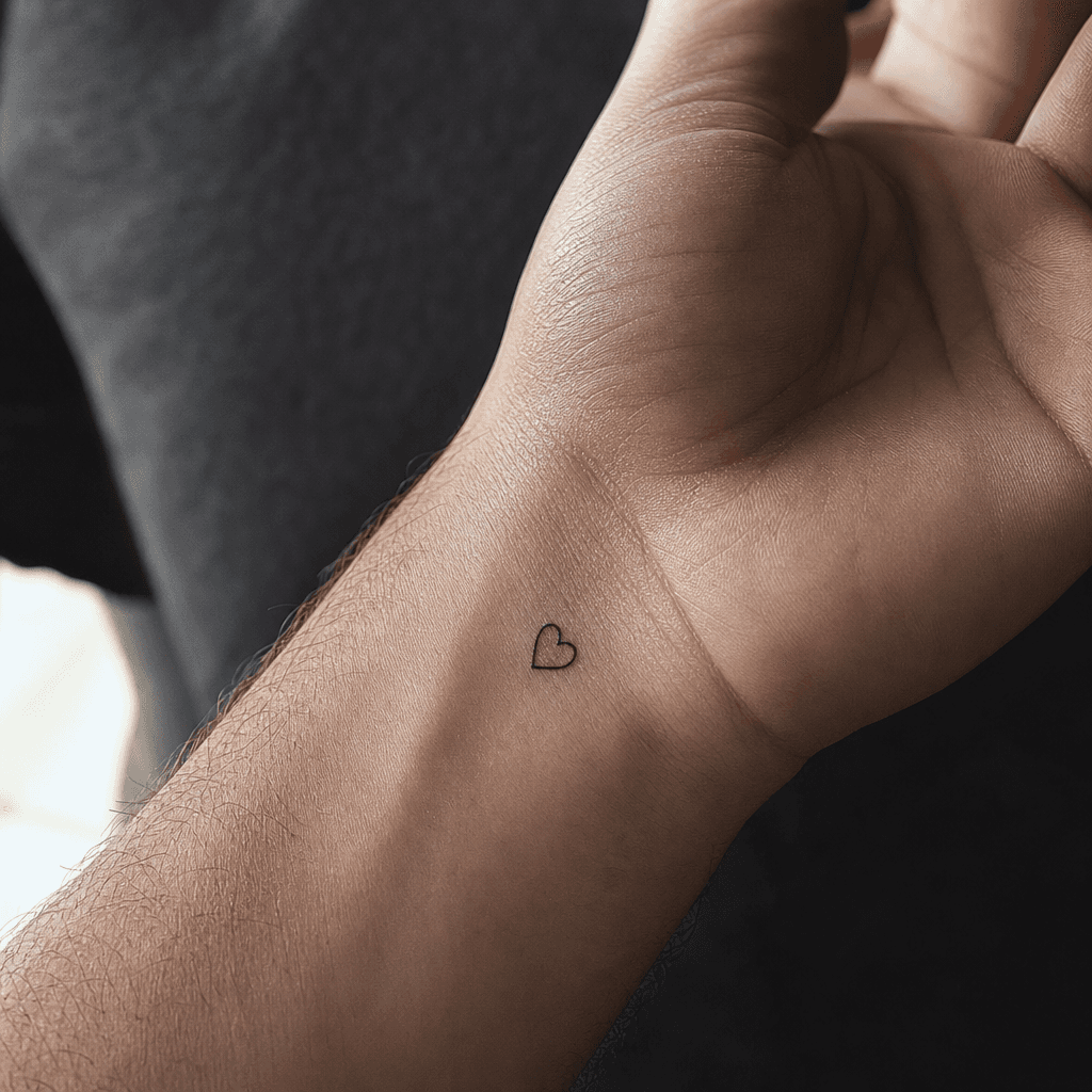 idée tatouage petit mini cœur single-line