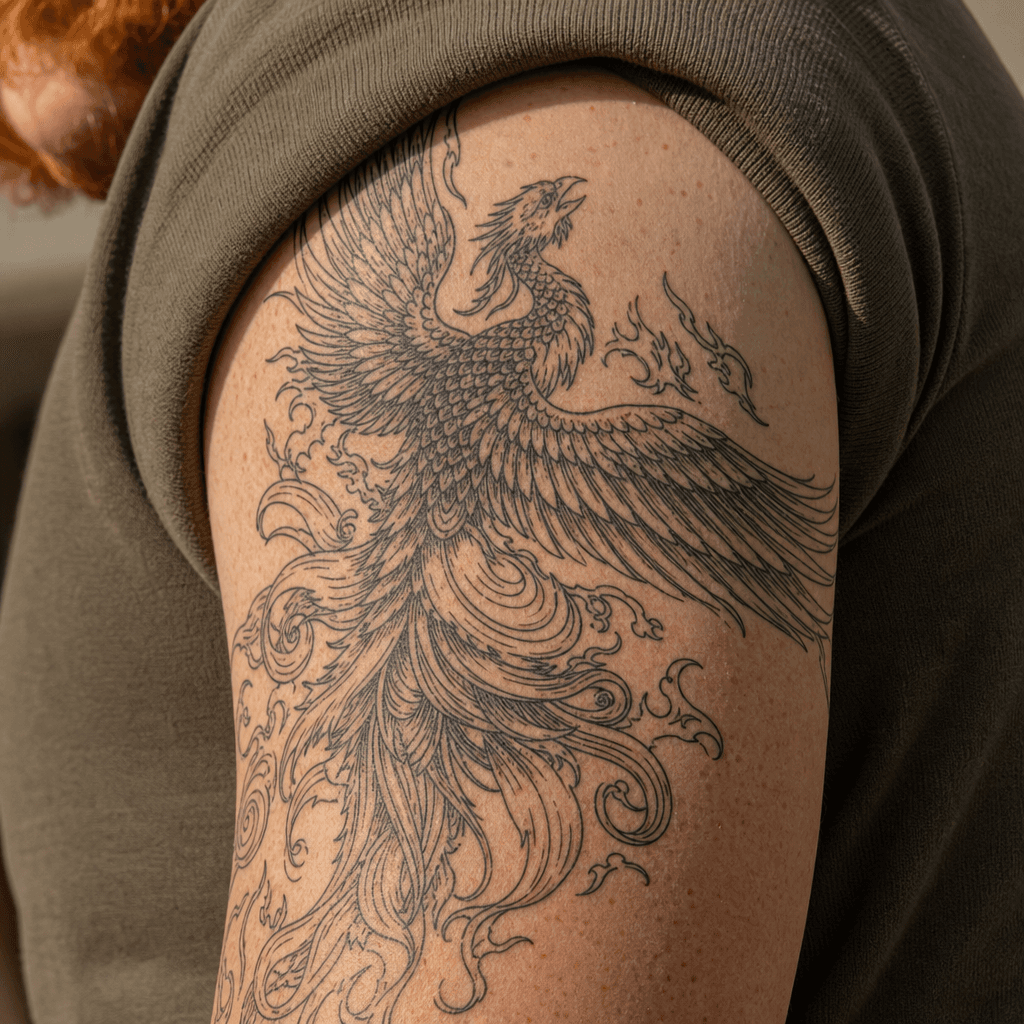 idée tatouage phenix phenix japonais irezumi
