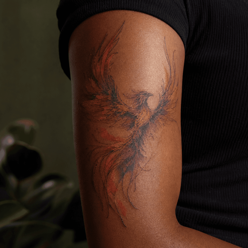 idée tatouage phenix phenix aquarelle renaissance