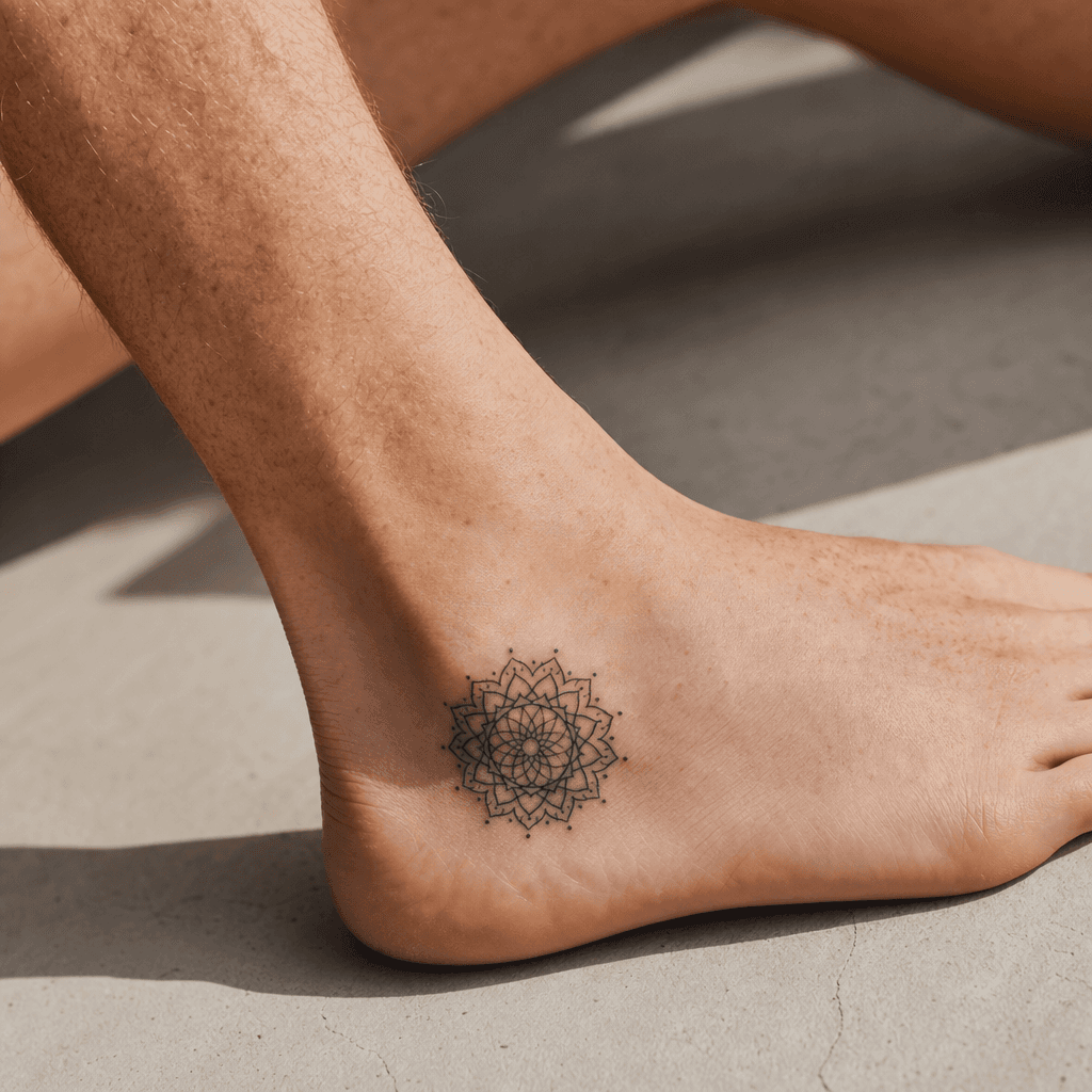 idée tatouage pied mini mandala