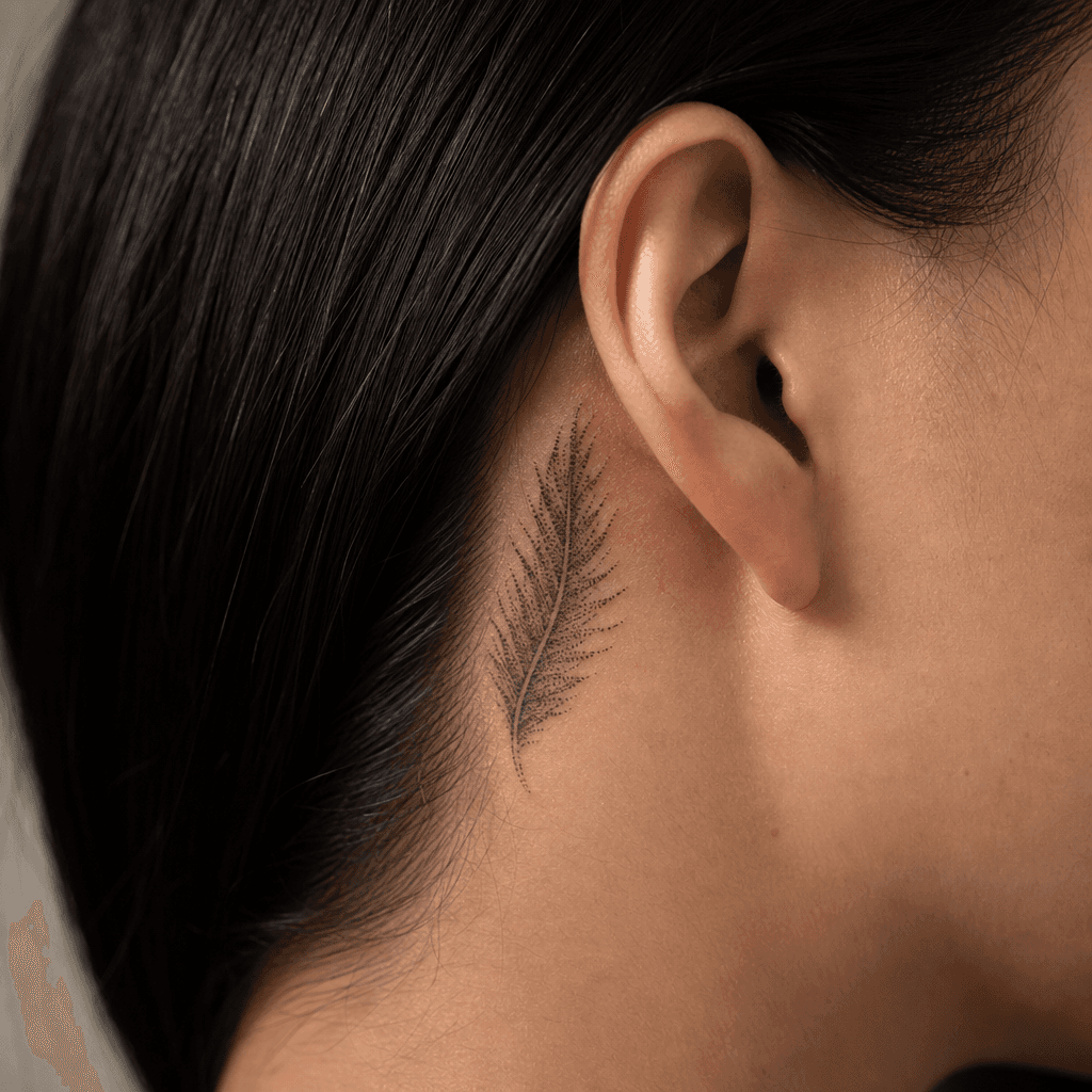 idée tatouage plume plume dotwork stippling