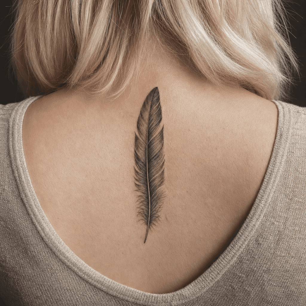 idée tatouage plume plume réaliste detaillee