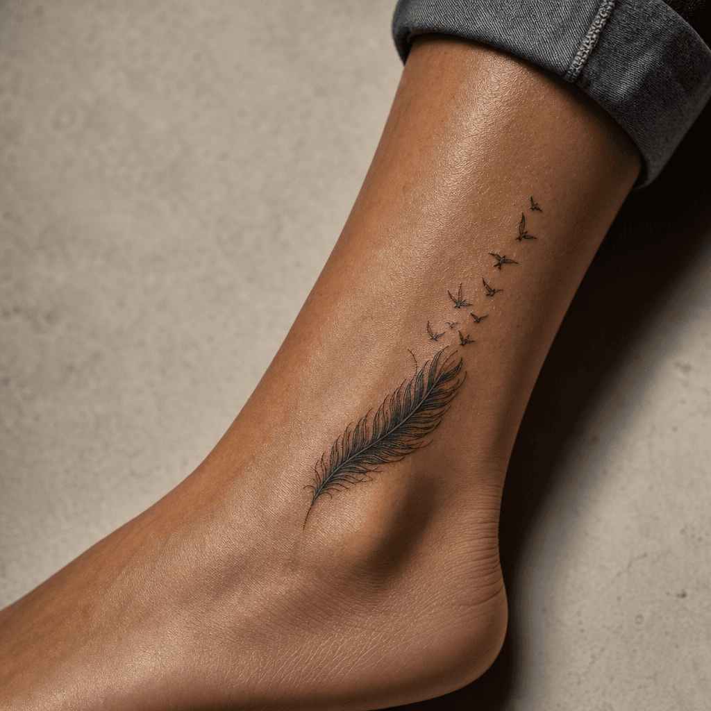 idée tatouage plume plume oiseaux envol