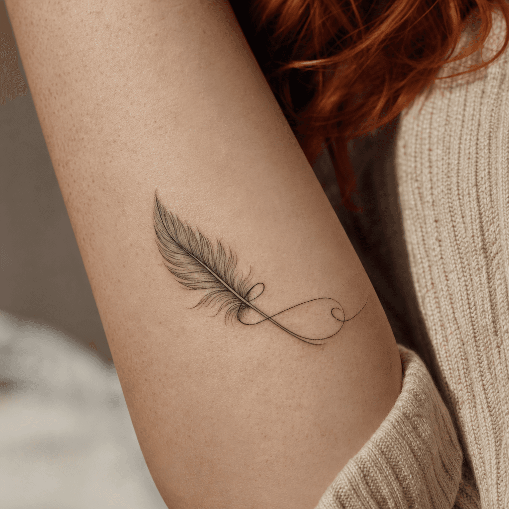 idée tatouage plume lettrage plume citation