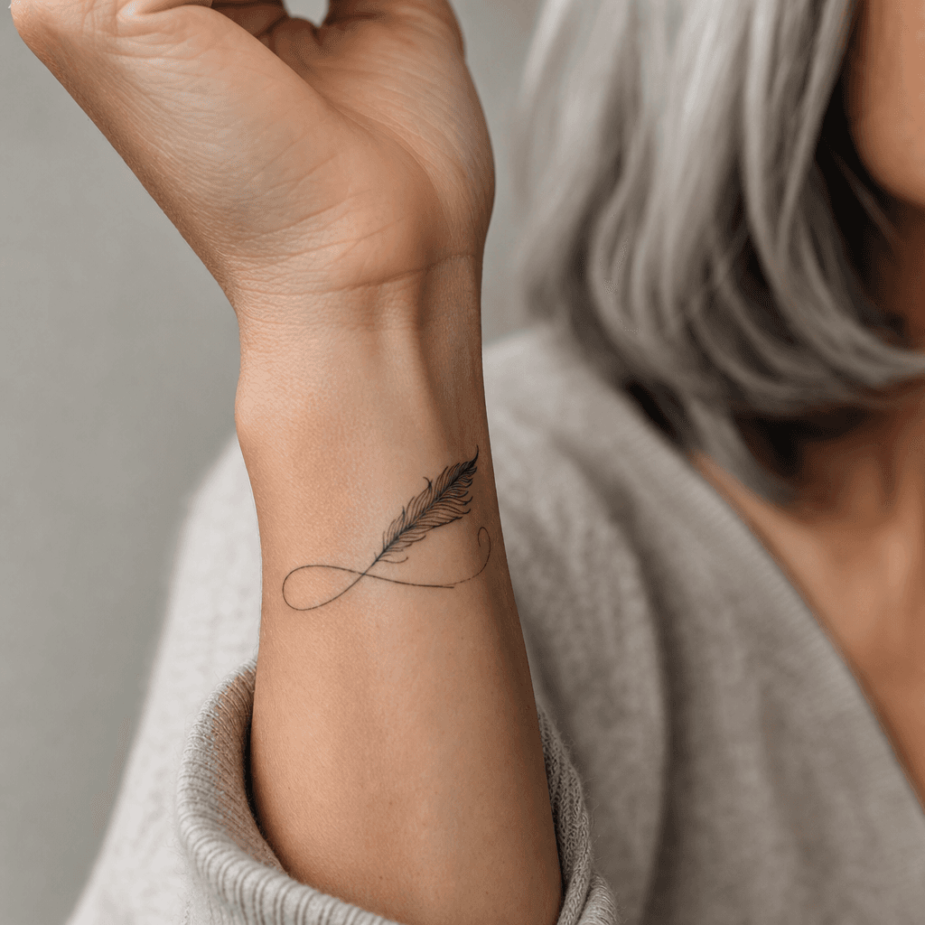 idée tatouage plume lettrage plume citation