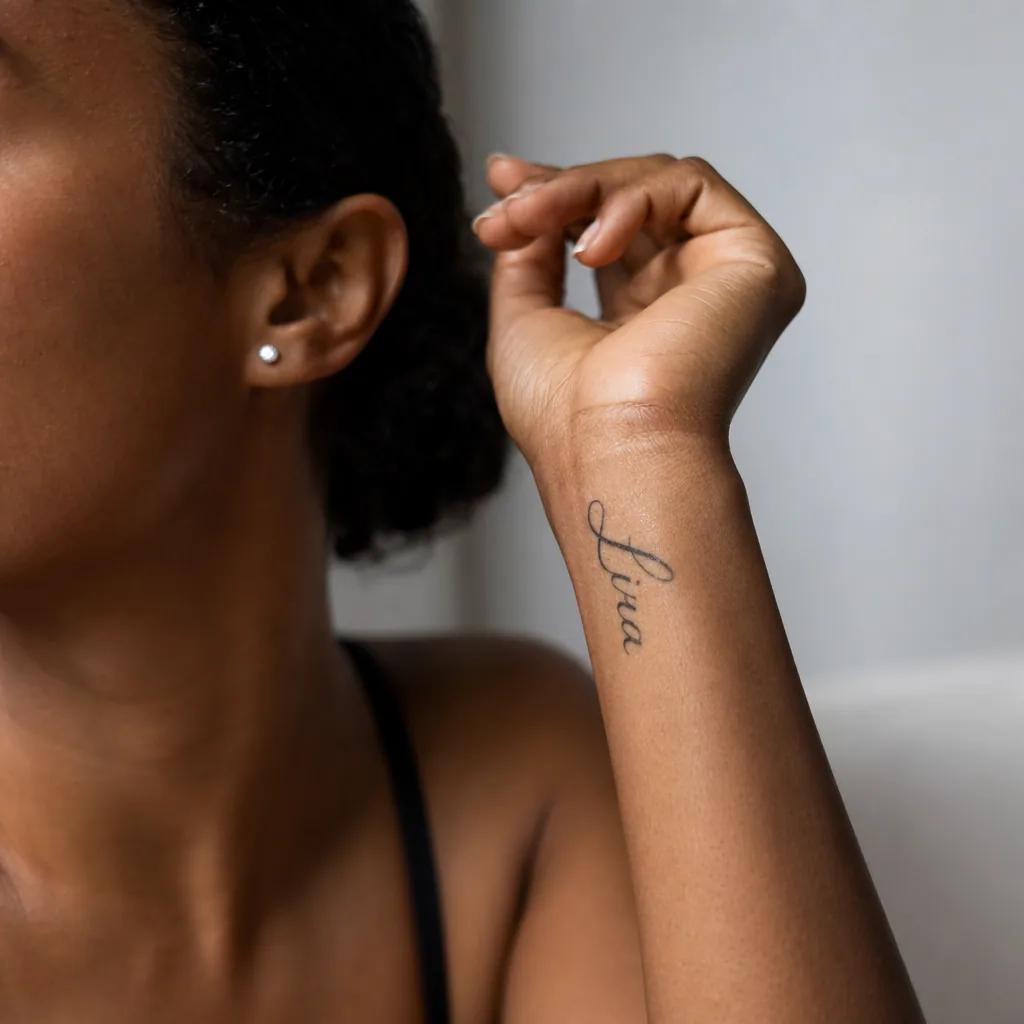 idée tatouage poignet lettrage prénom