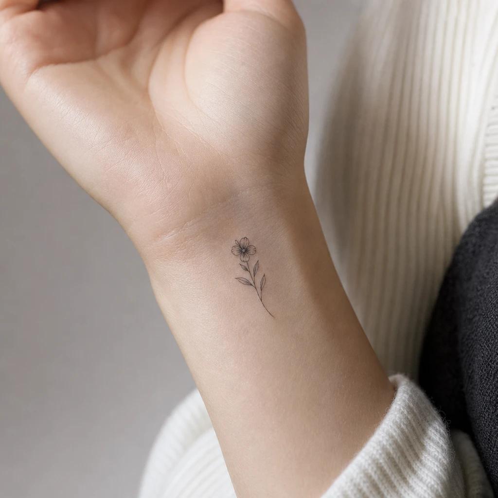 idée tatouage poignet femme petite fleur poignet