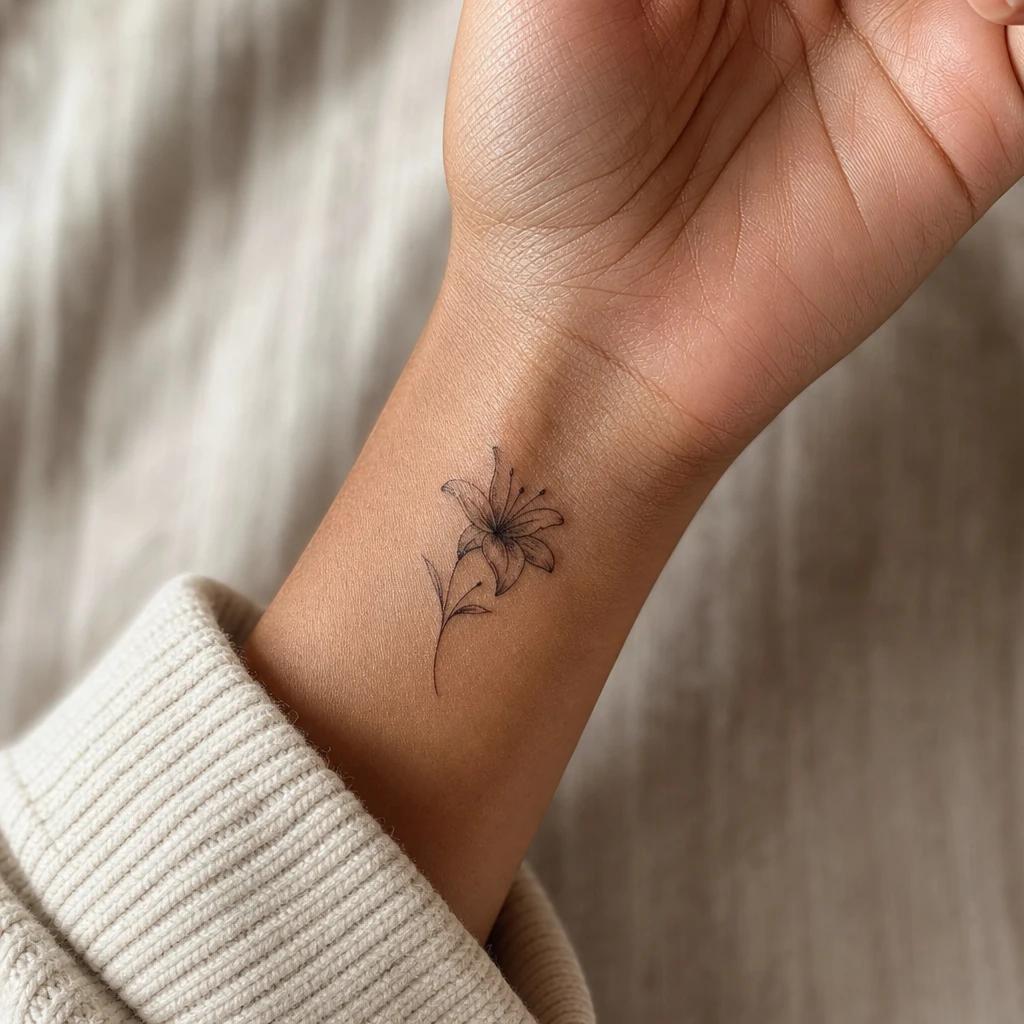 idée tatouage poignet femme petite fleur poignet