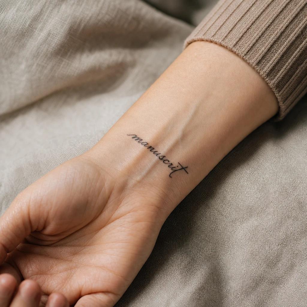 idée tatouage poignet femme mot manuscrit