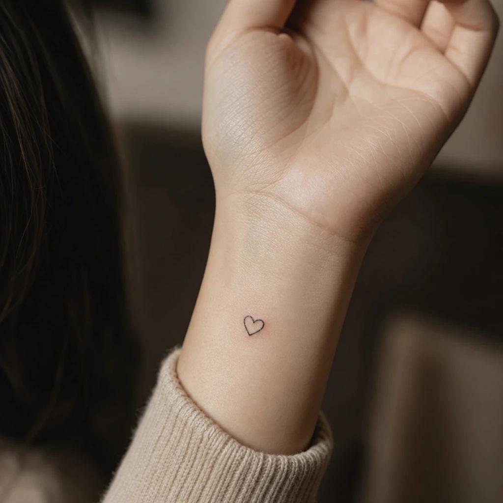 idée tatouage poignet femme cœur minimaliste