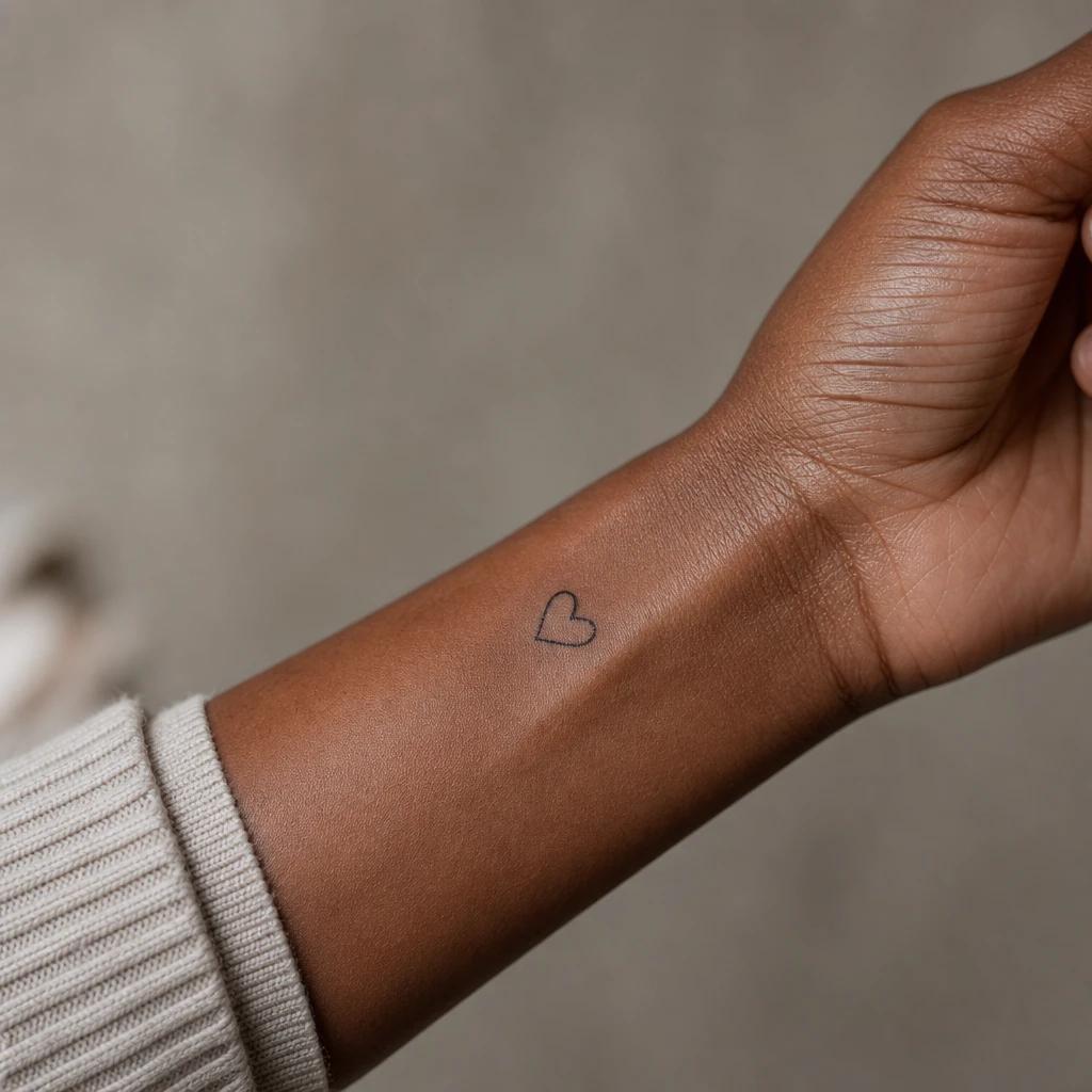 idée tatouage poignet femme cœur minimaliste