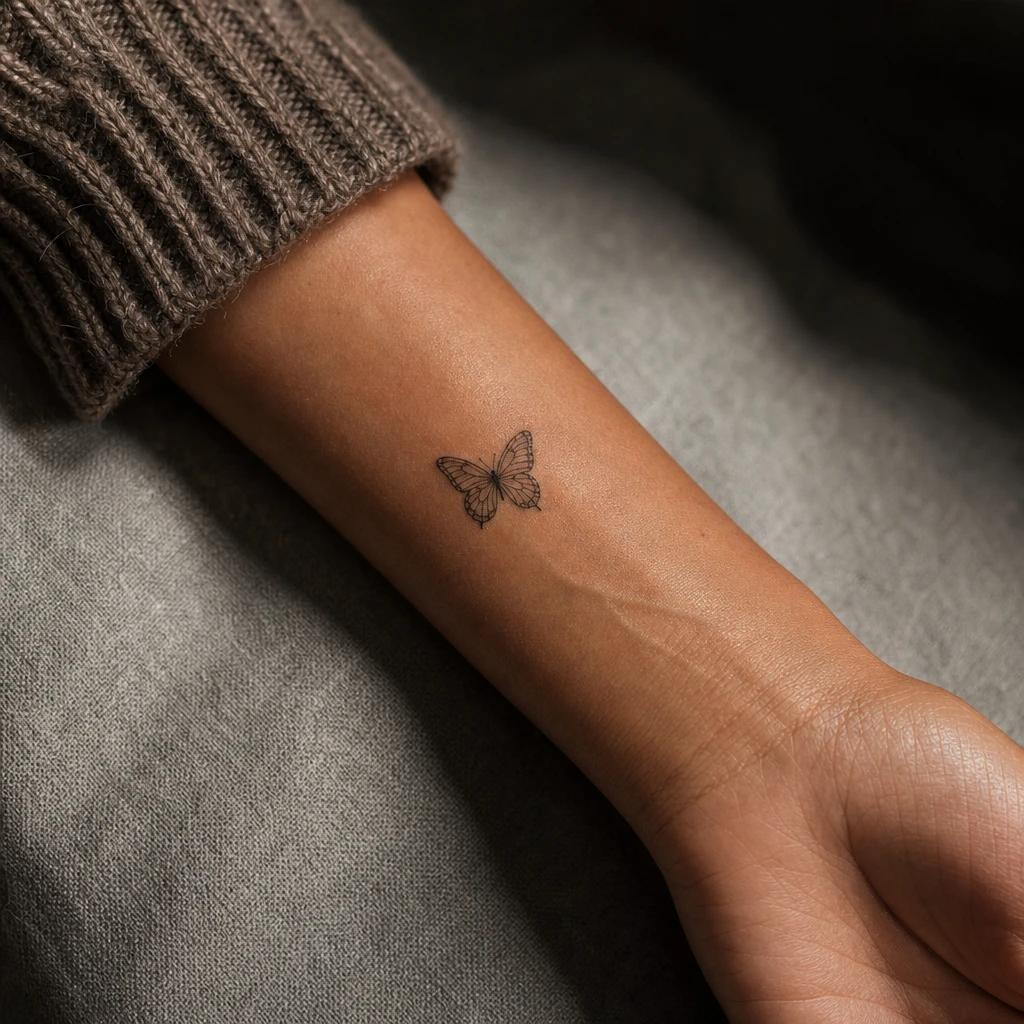idée tatouage poignet femme papillon minuscule