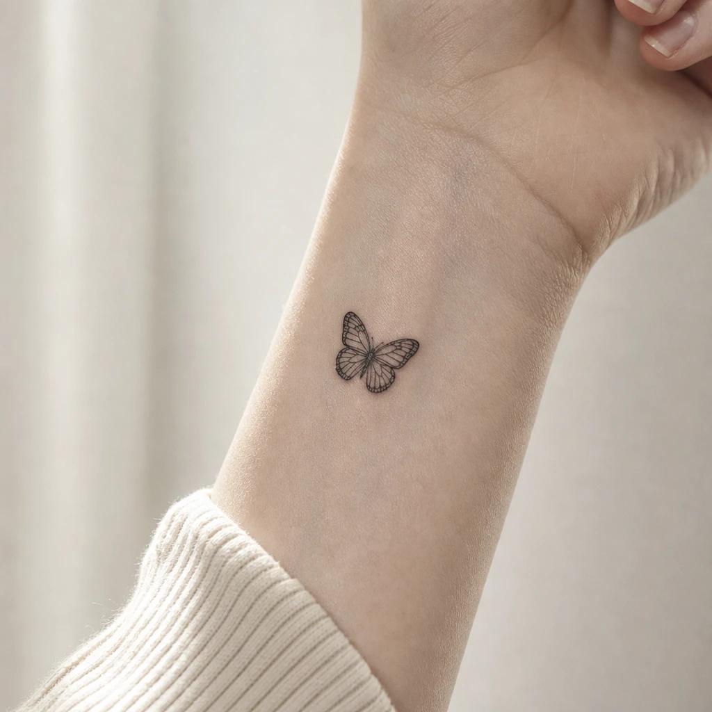 idée tatouage poignet femme papillon minuscule
