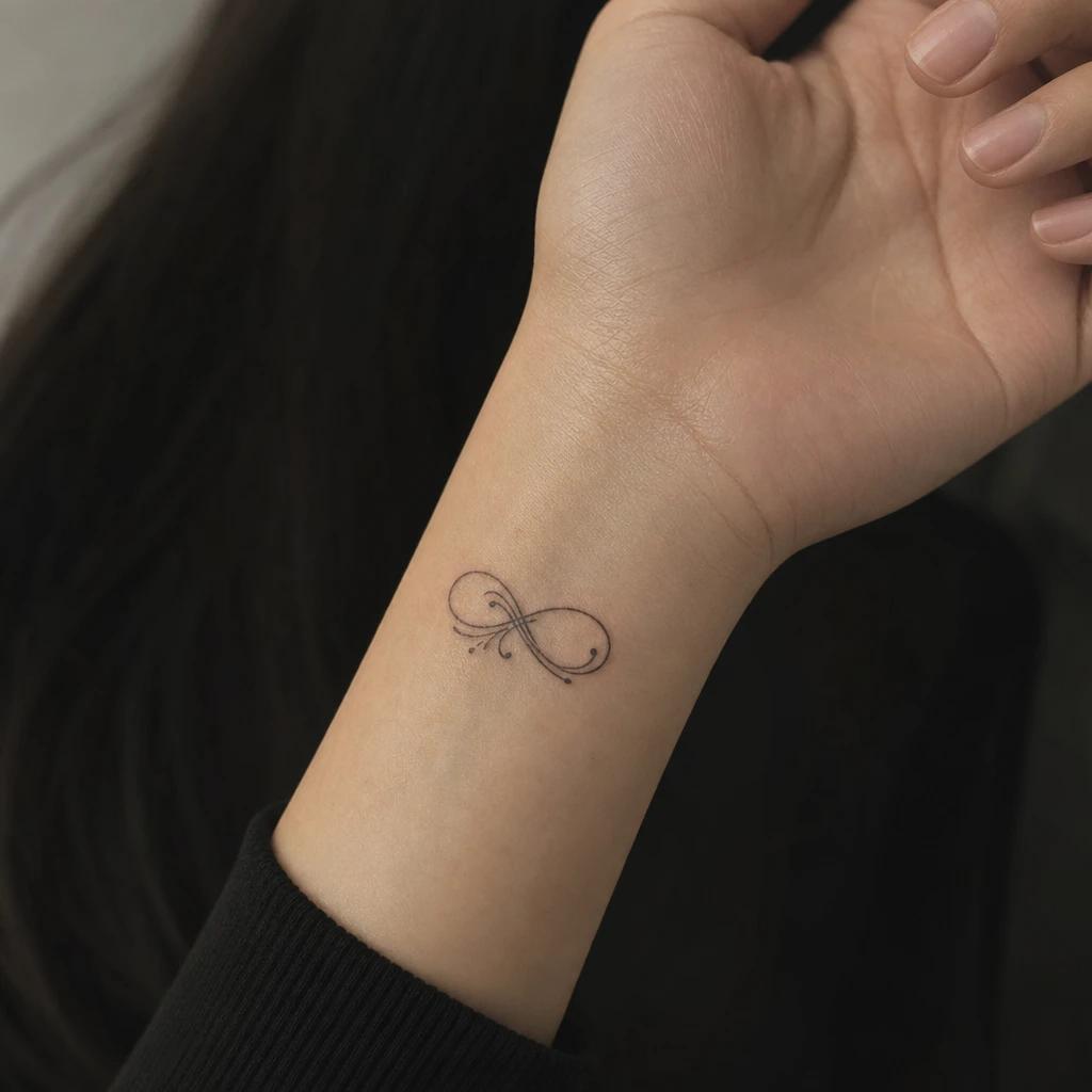 idée tatouage poignet femme infini revisité