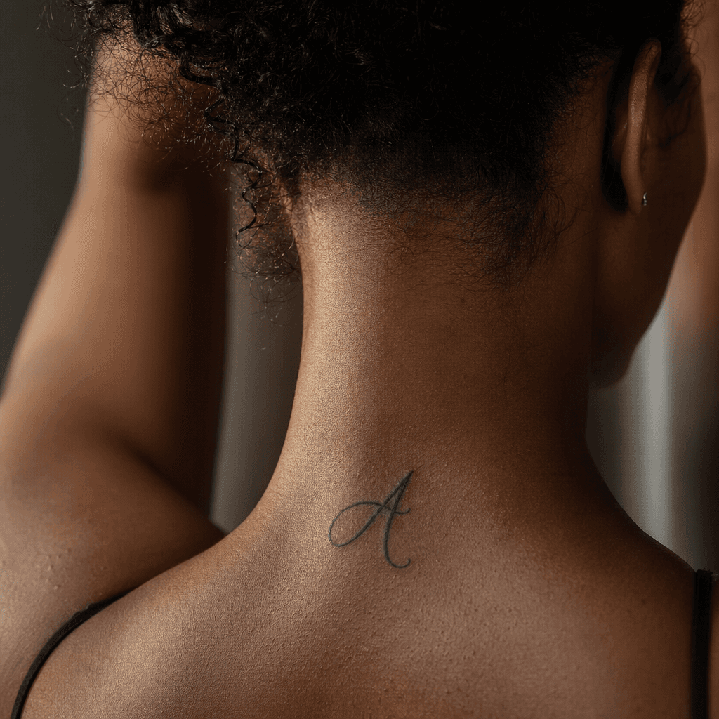 idée tatouage simple lettrage initiale simple
