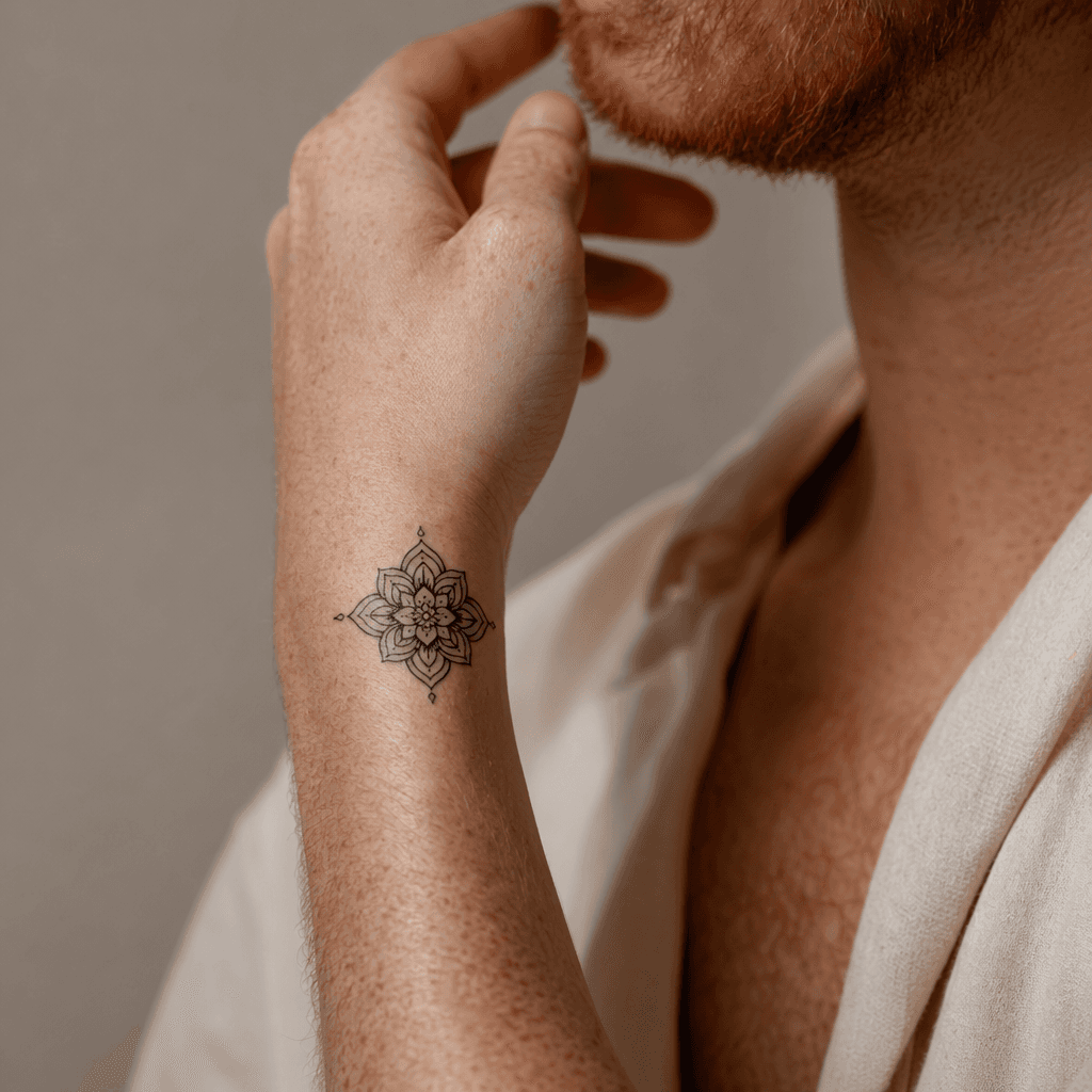idée tatouage simple mini mandala ornemental