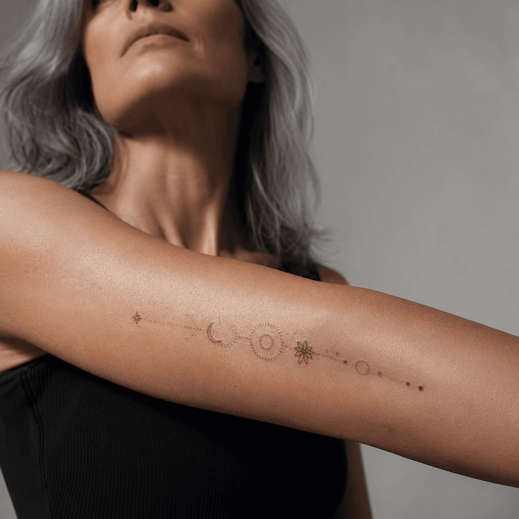 idée tatouage simple patchwork micro-symboles