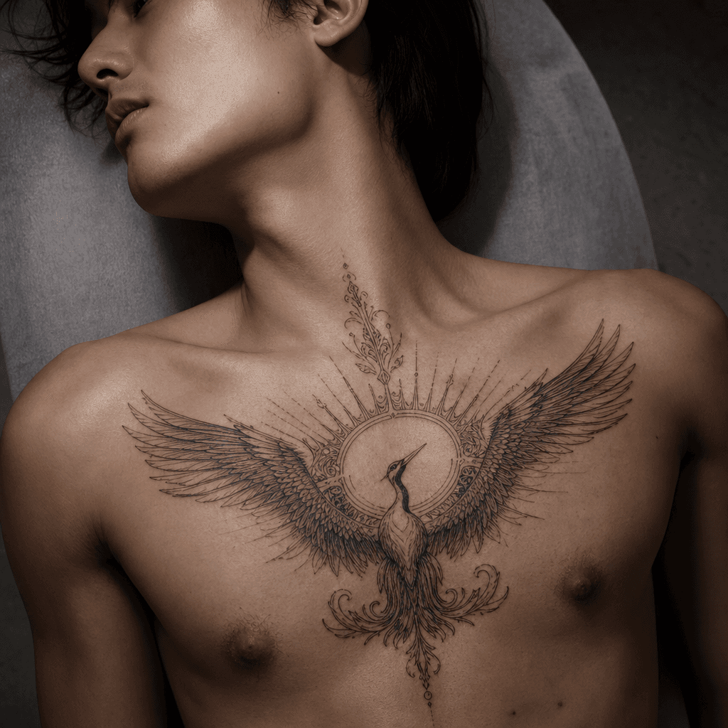 idée tatouage soleil crane solaire ornemental