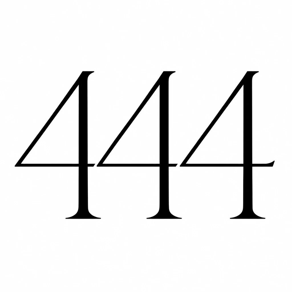 Tatouage 444 en typographie fine, trois chiffres 4 alignés