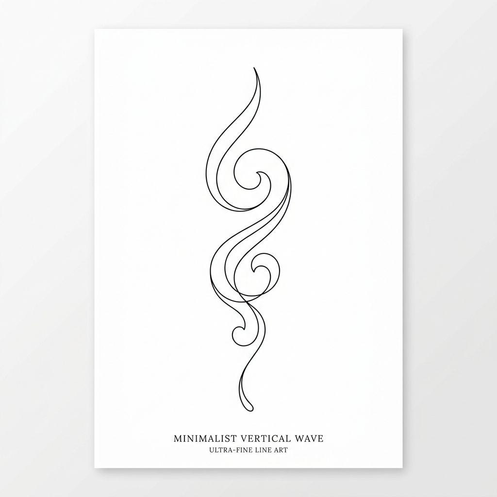 idée tatouage bras vague minimaliste verticale