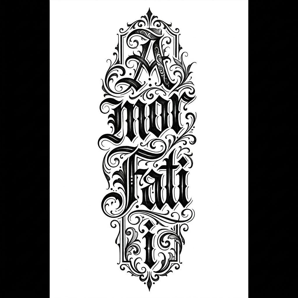 idée tatouage bras lettrage vertical
