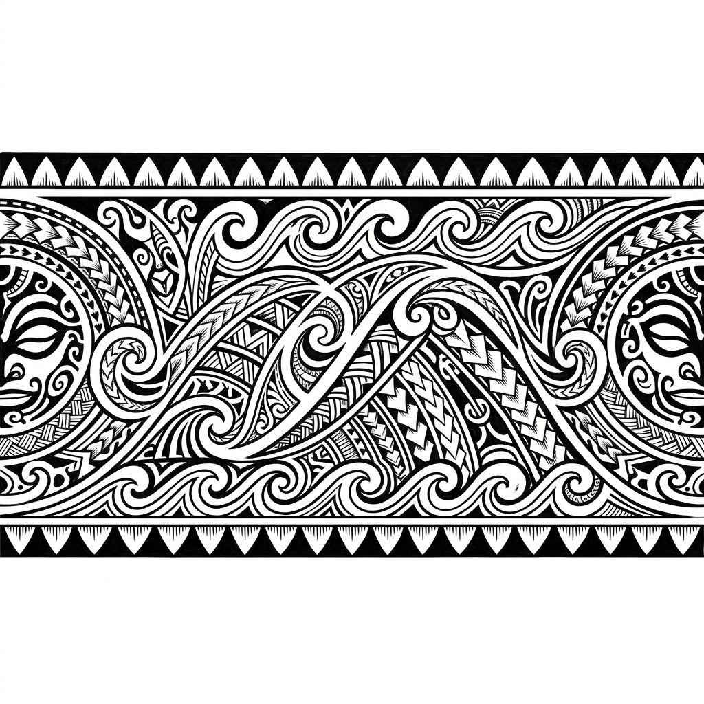idée tatouage bras polynésien arm band