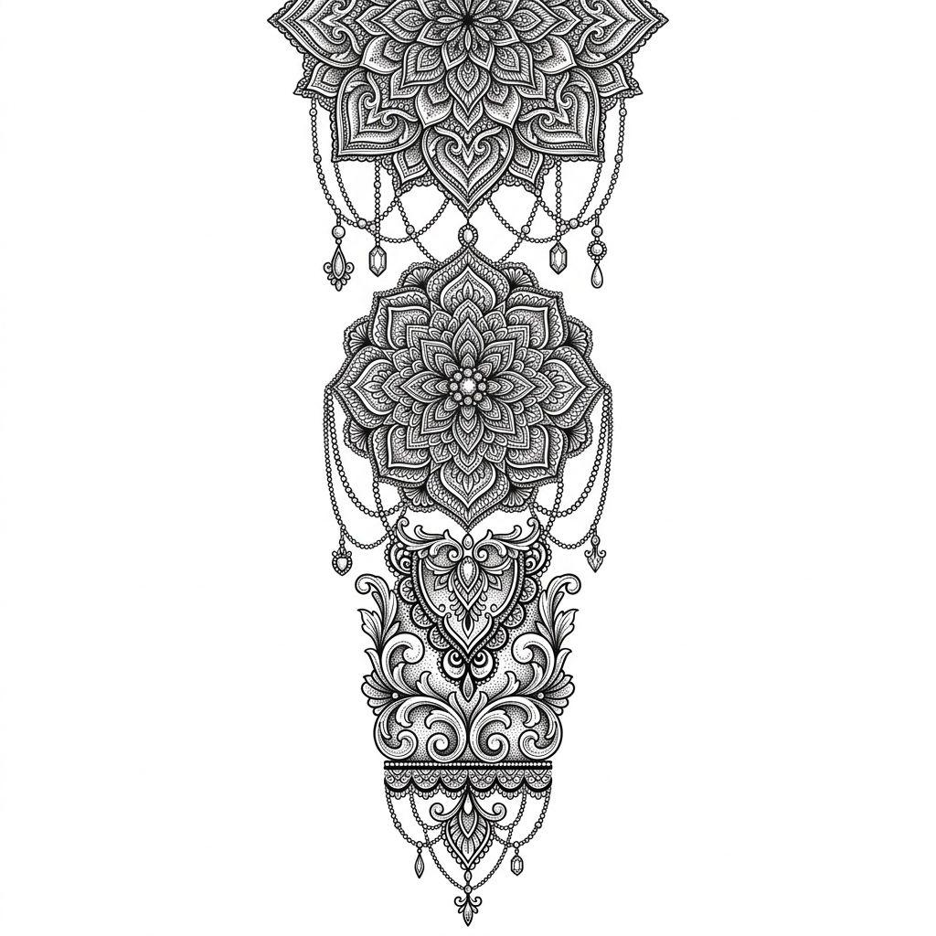 idée tatouage bras manche ornementale