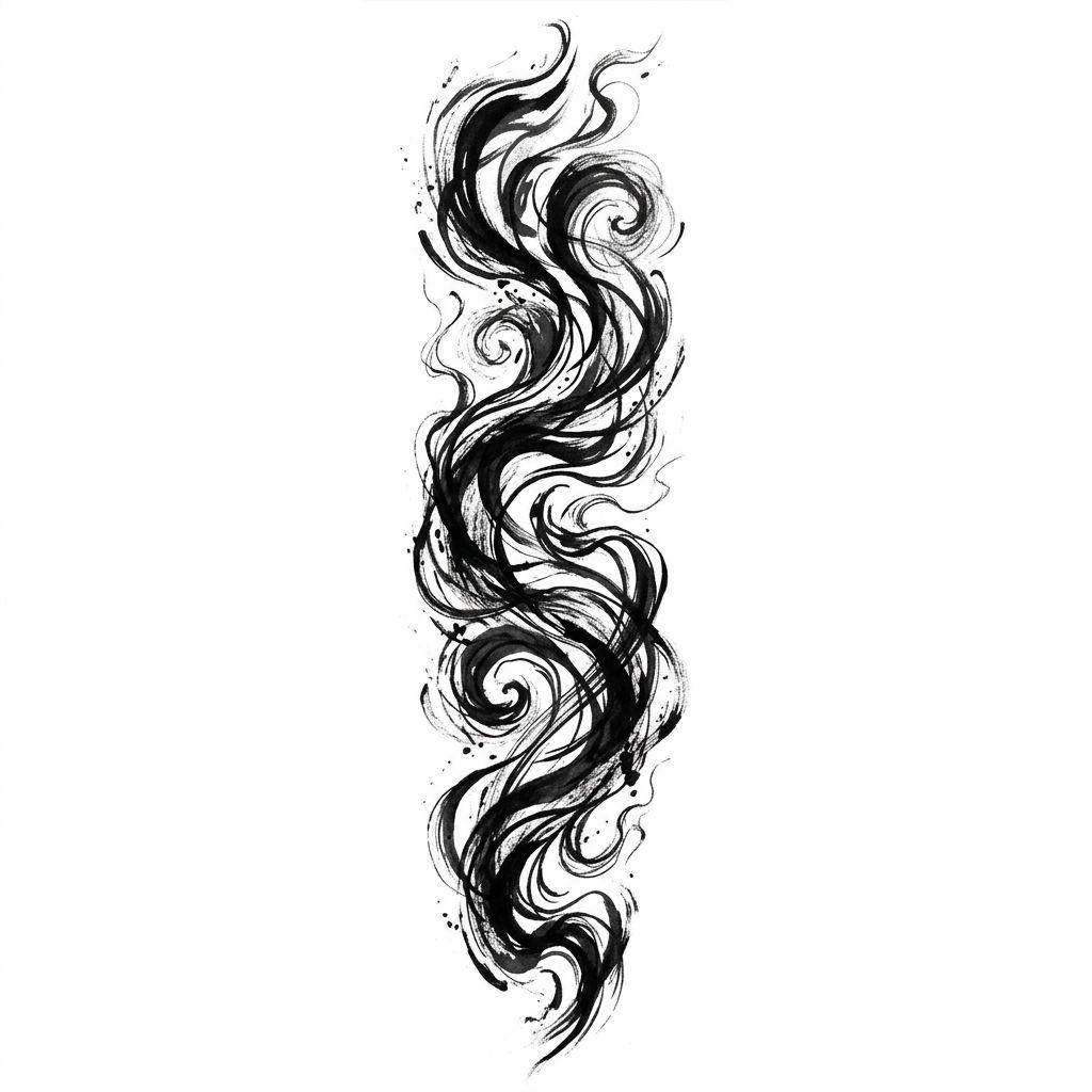 idée tatouage bras nuage abstrait