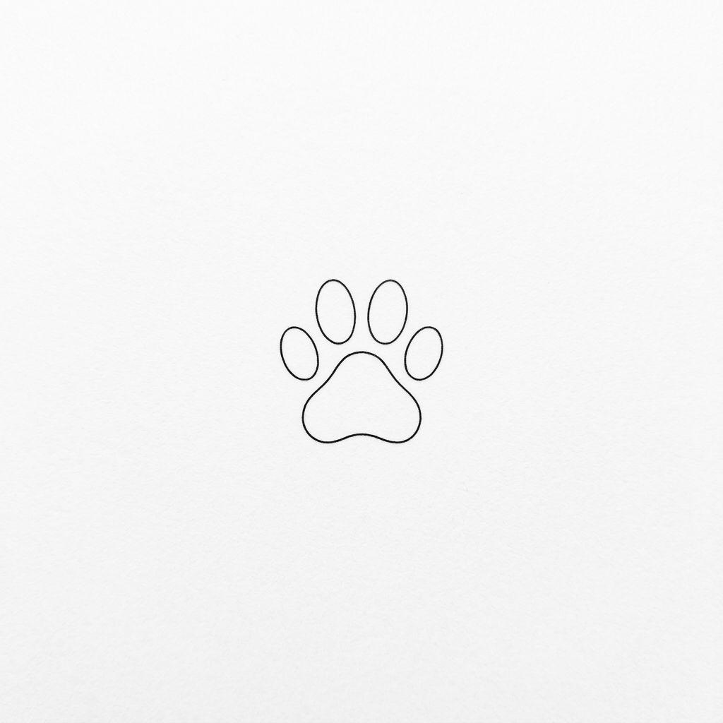 idée tatouage chien patte minimaliste