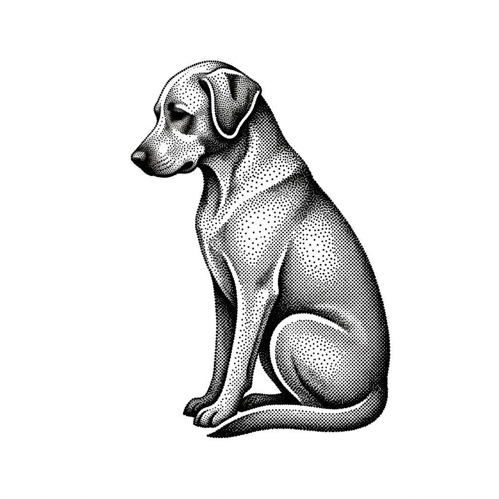 idée tatouage chien chien dotwork