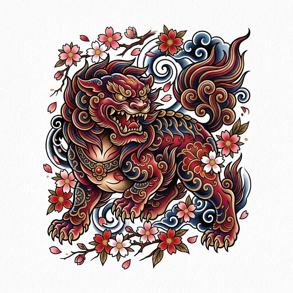 idée tatouage chien chien japonais