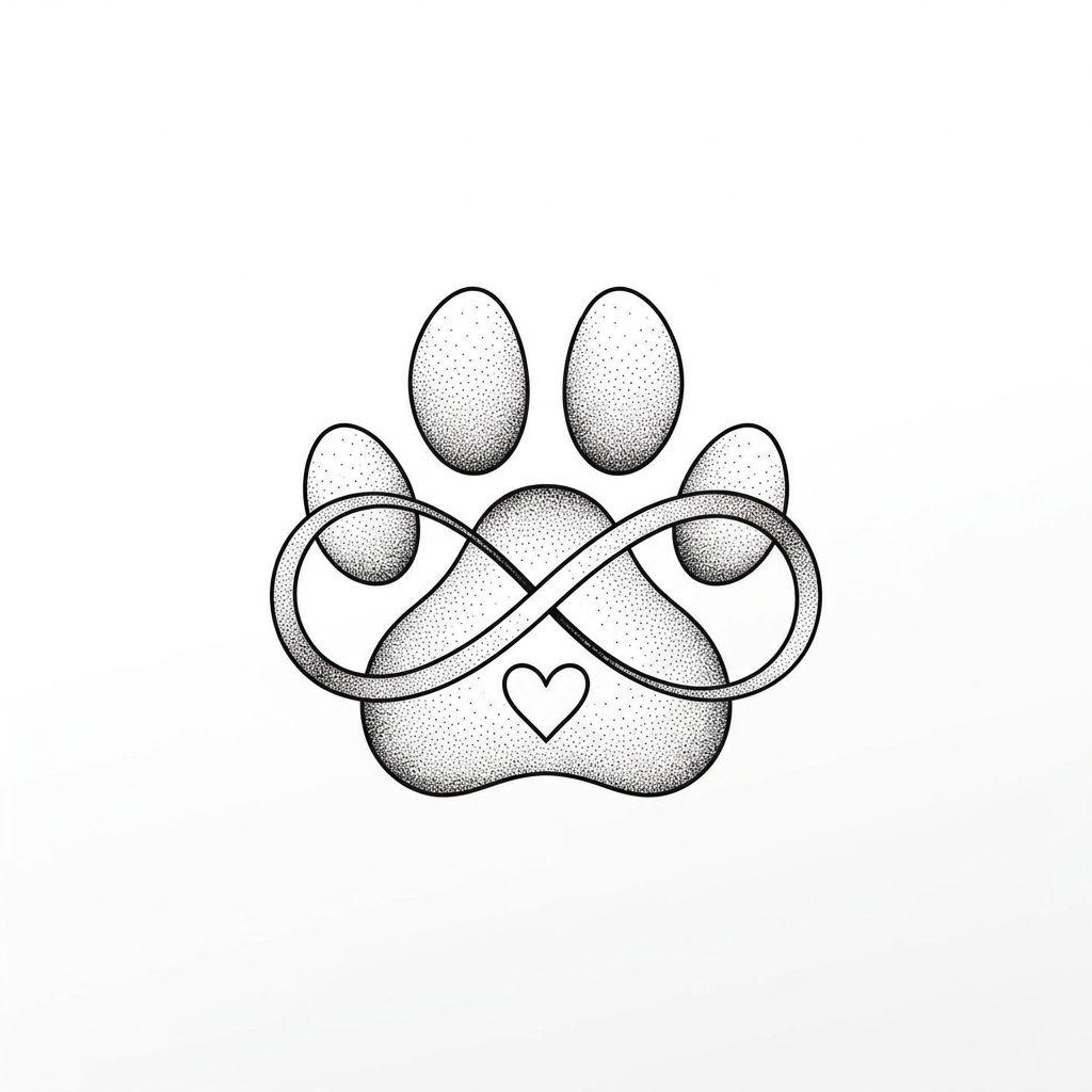 idée tatouage chien empreinte spirituelle