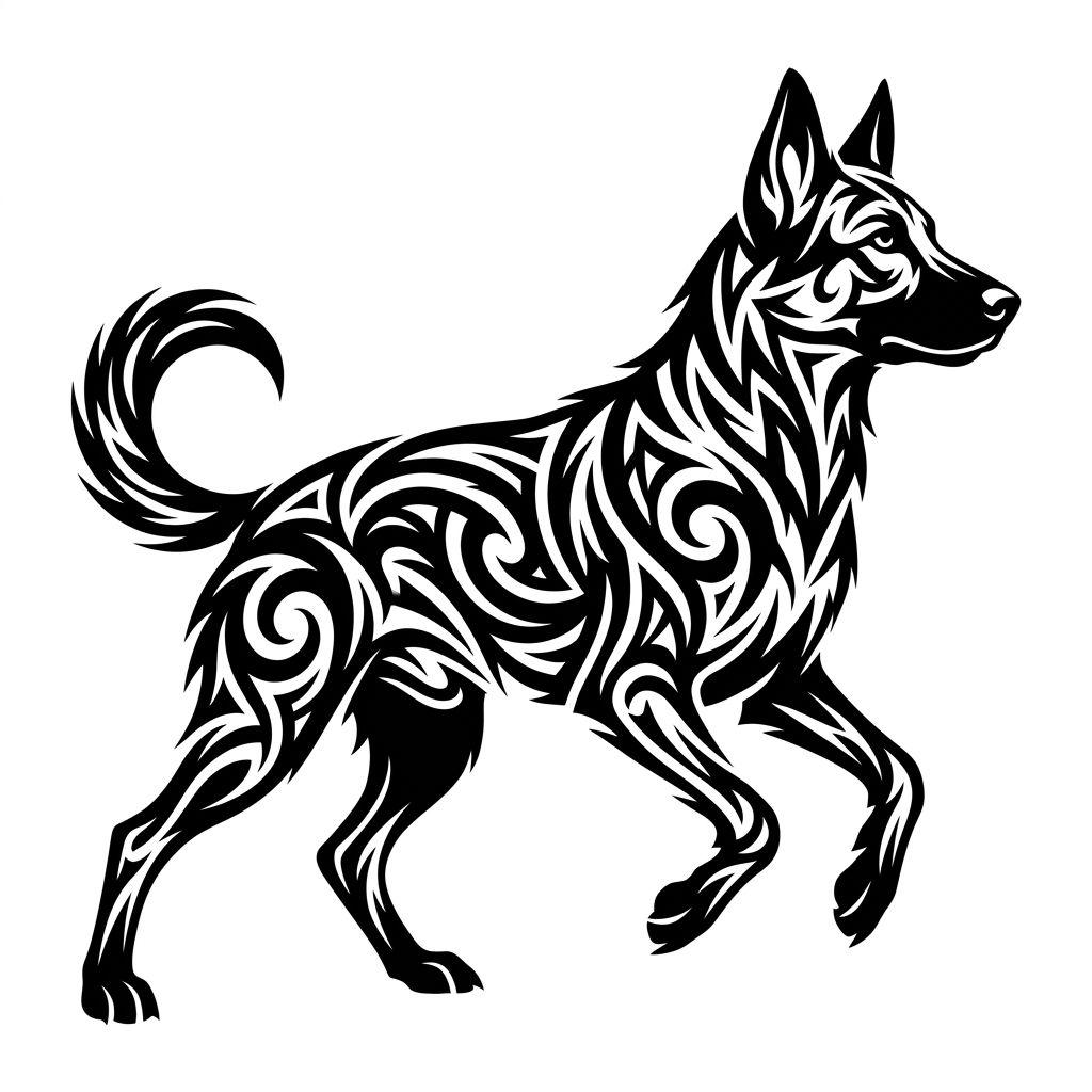 idée tatouage chien chien tribal