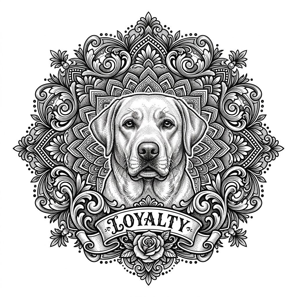 idée tatouage chien mandala chien
