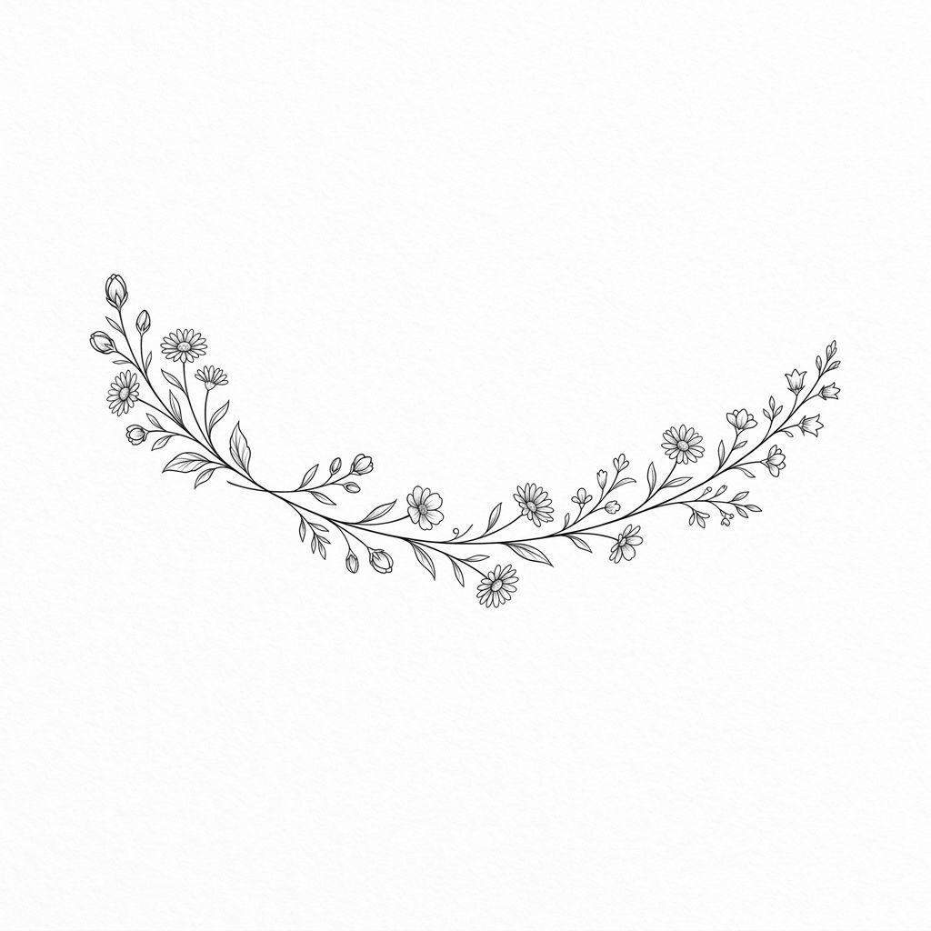 idée tatouage clavicule femme branche fleurie sous-claviculaire, design sur fond blanc