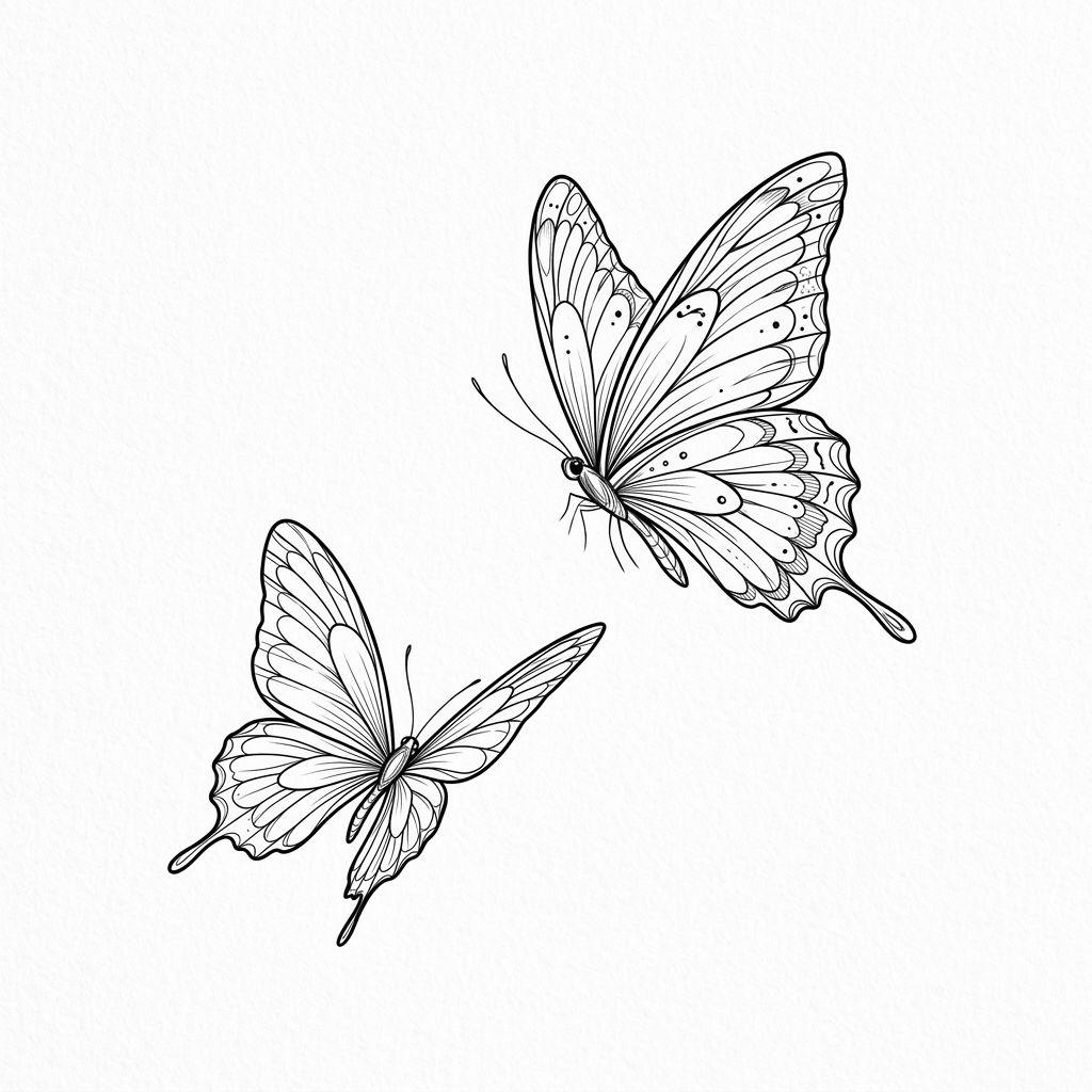 idée tatouage clavicule femme papillons asymetriques, design sur fond blanc
