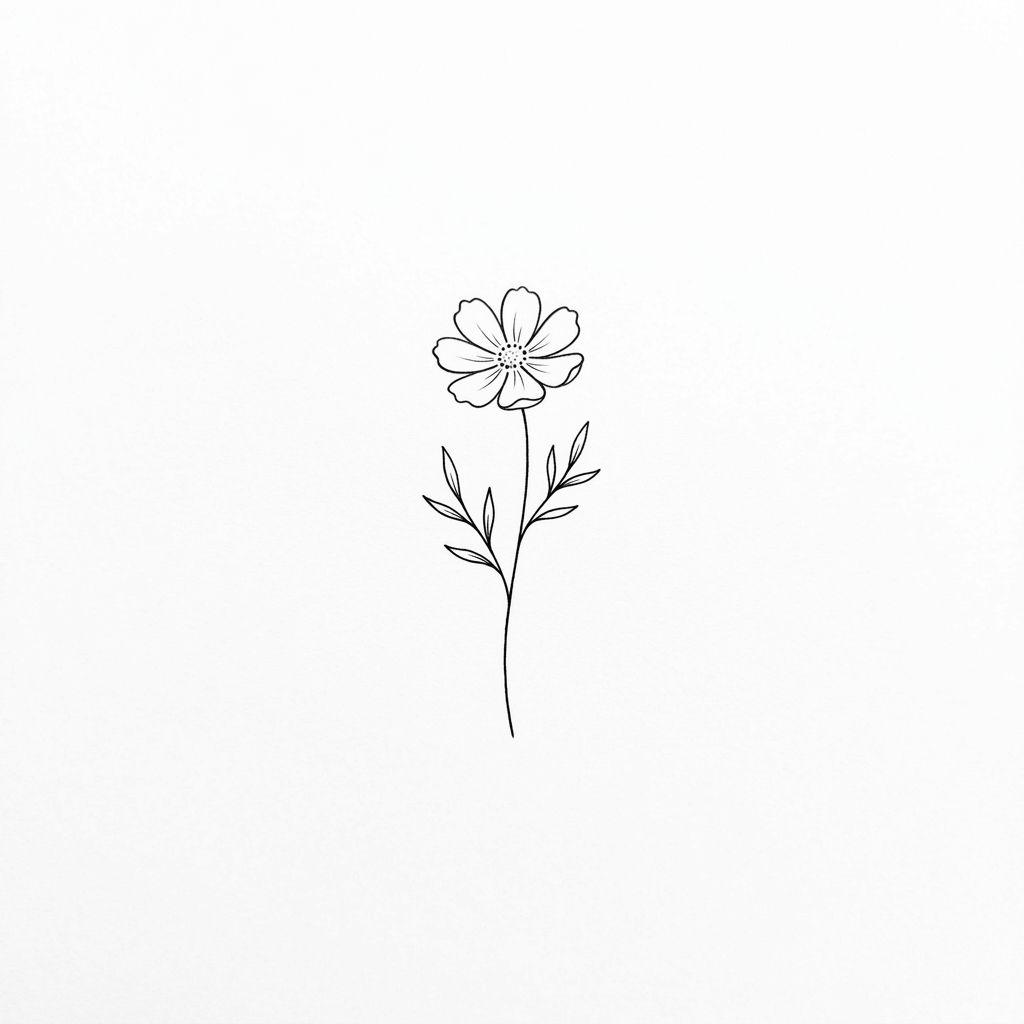 idée tatouage cou femme petite fleur sous l'oreille